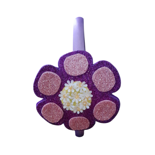 Purple Flower Headband for Girls – Handmade Floral Hair Accessory