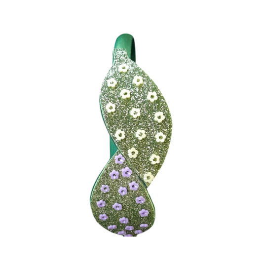 Spring Double Leaf Headband for Girls – Handmade, Customizable & Nature-Inspired