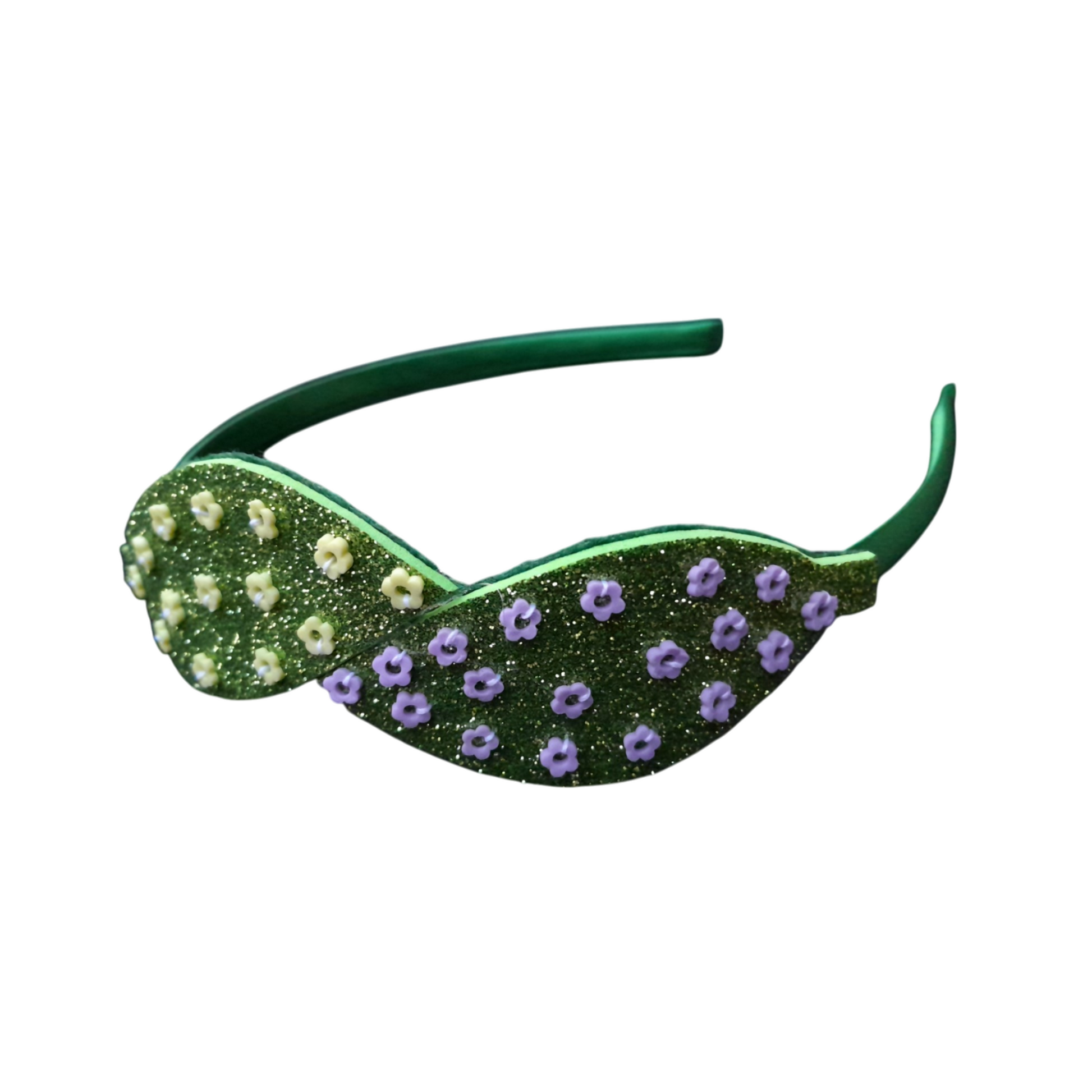 Spring Double Leaf Headband for Girls – Handmade, Customizable & Nature-Inspired