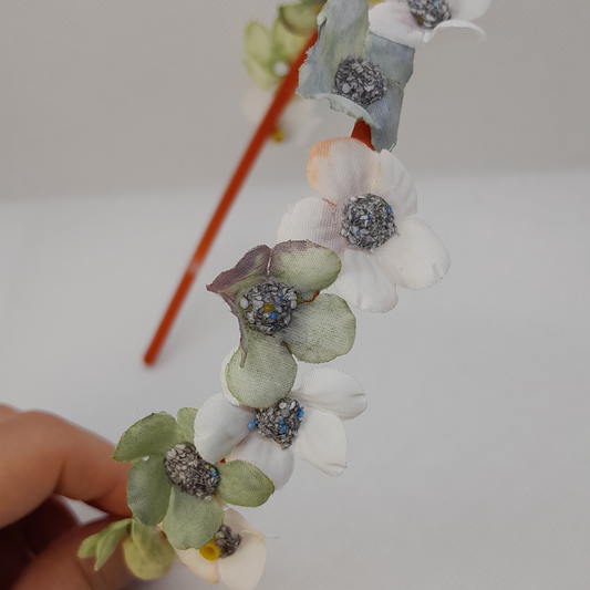 Pastel Floral Headband for Little Girls – Elegant Artificial Flowers on Slim Plastic Band – Charming Boutique Hair Accessory