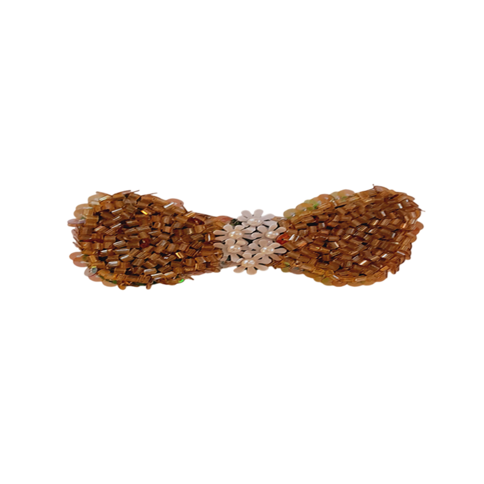 Golden Beaded & Sequin Hair Clip for Women – Stylish Paillettes & Beads Accessory