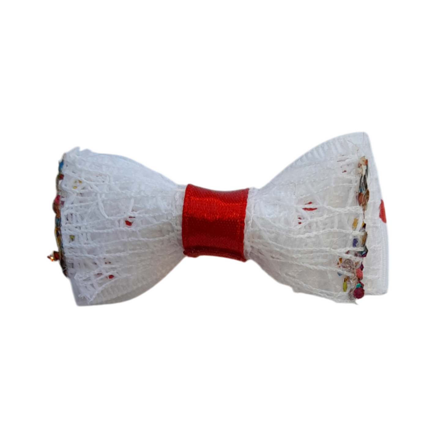 White Jute & Satin Hair Bow – Rustic-Chic Accessory for Girls & Women