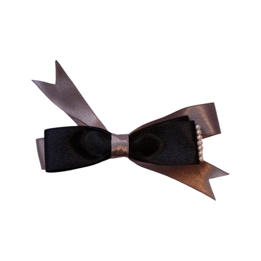 Classic Satin Soirée Hair Clip – Elegant Satin Bow Barrette for Women