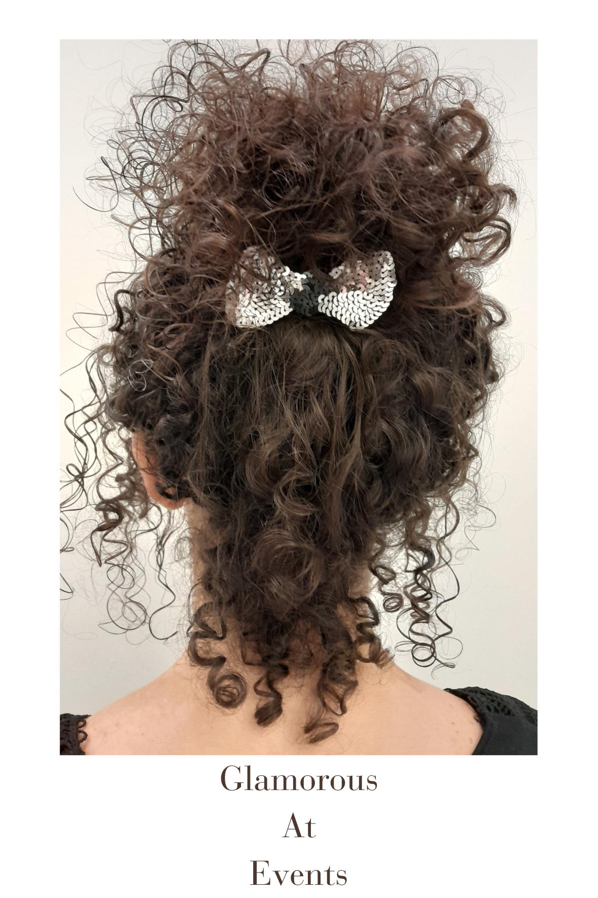 Black Sequin Bow Hair Clip for Women – Elegant Paillettes Barrette Accent