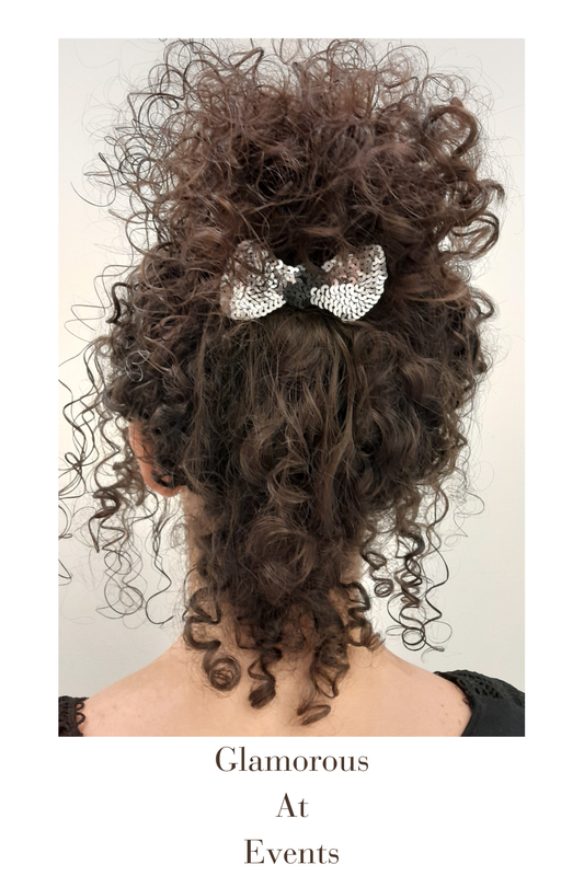 Black Sequin Bow Hair Clip for Women – Elegant Paillettes Barrette Accent