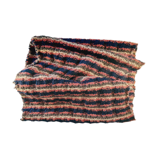 Unisex Wool Scarf in Navy Blue, Red, Grey & Beige – Handcrafted Winter Accessory