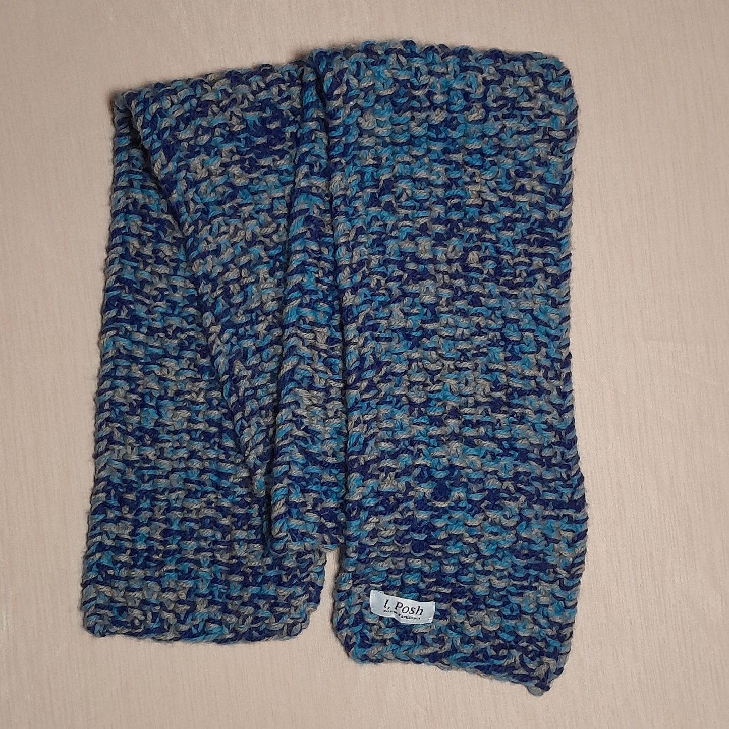 Boys’ Handmade Wool Scarf – Gitane and Navy with Soft Beige Detail