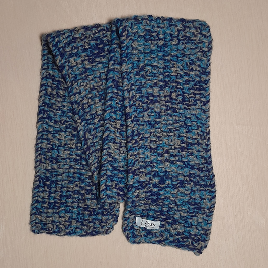 Boys’ Handmade Wool Scarf – Gitane and Navy with Soft Beige Detail