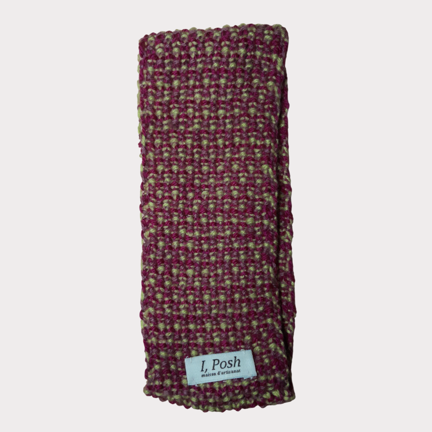 Handmade Wool Headband for Little Girls – Elegant Red Wine, Berry Purple & Herb Green