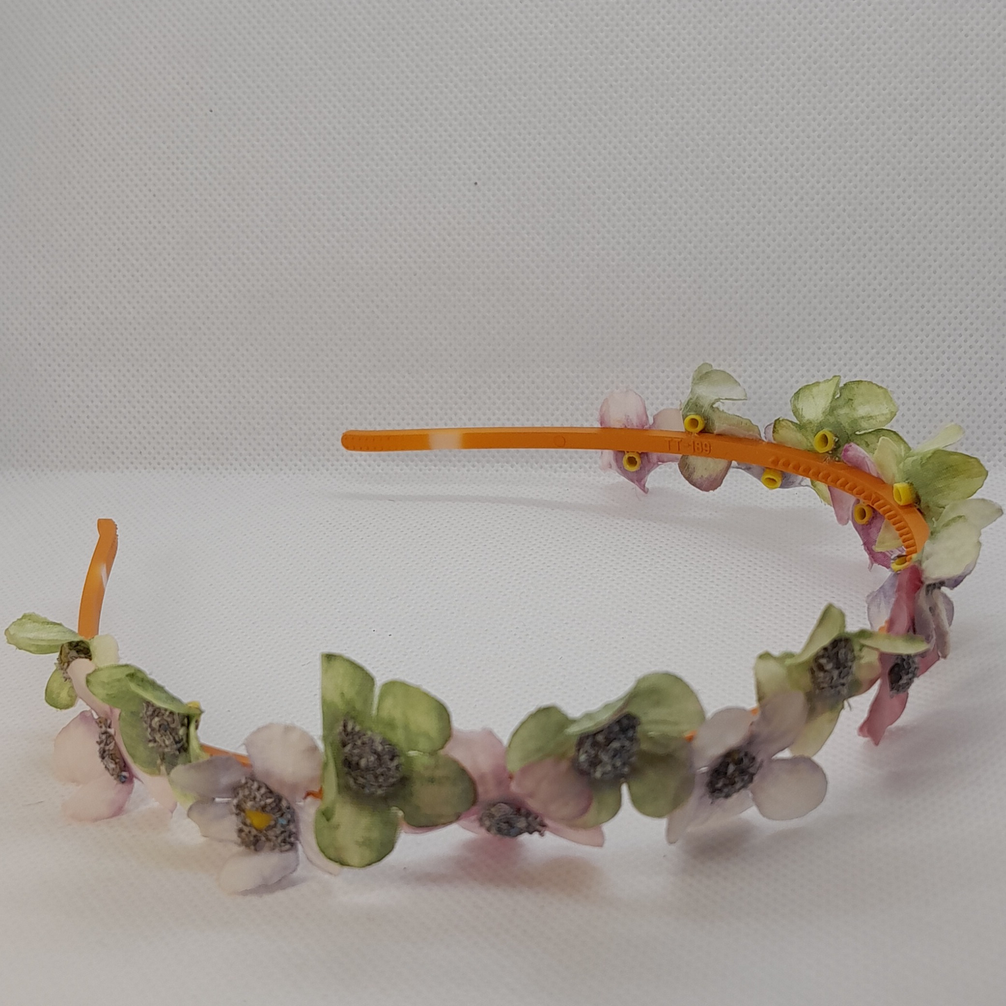 Pastel Floral Headband for Little Girls – Elegant Artificial Flowers on Slim Plastic Band – Charming Boutique Hair Accessory