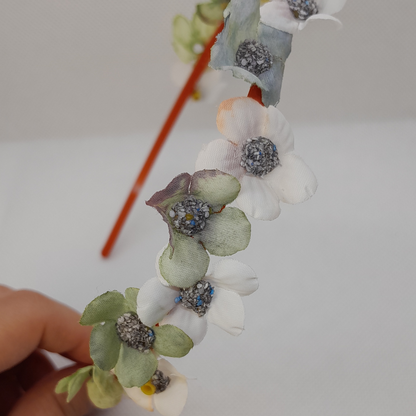 Pastel Floral Headband for Little Girls – Elegant Artificial Flowers on Slim Plastic Band – Charming Boutique Hair Accessory