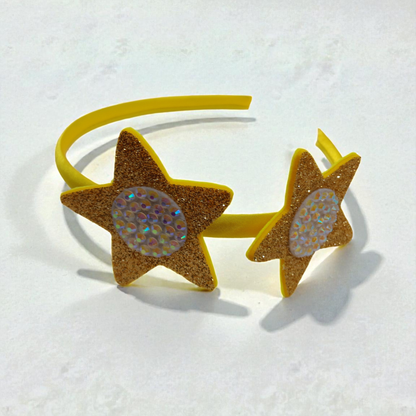 Little Girls’ Christmas Star Headband – Cute Yellow Holiday Hair Accessory