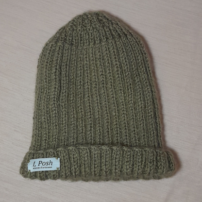 Minimalist Hazel Green Wool Beanie – Classic Handmade Winter Hat for Men & Women
