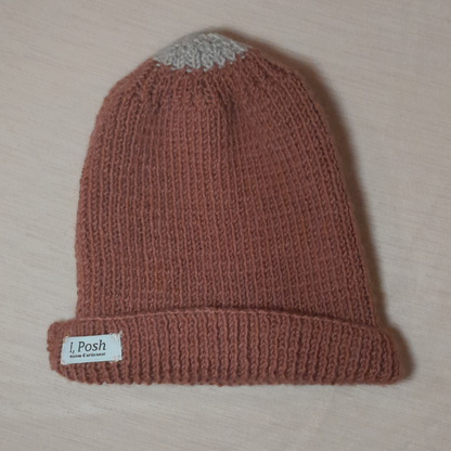 Handmade Bois de Rose Knit Beanie – Classic Elegant Unisex Winter Hat for Women & Men