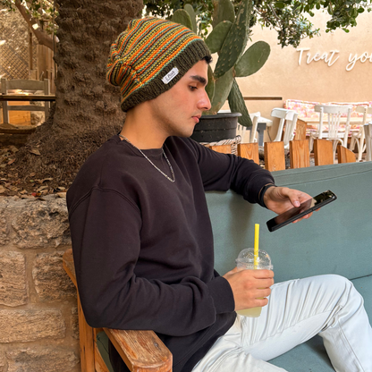 Earthy Elements Wool Beanie – Handmade Unisex Knit Hat in Natural Shades