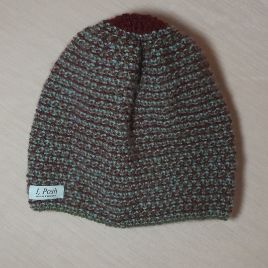 Handmade Wool Beanie for Men & Women – Herb Green, Wine Red & Sky Blue, Elegant Unisex Winter Hat