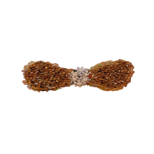Golden Beaded & Sequin Hair Clip for Women – Stylish Paillettes & Beads Accessory