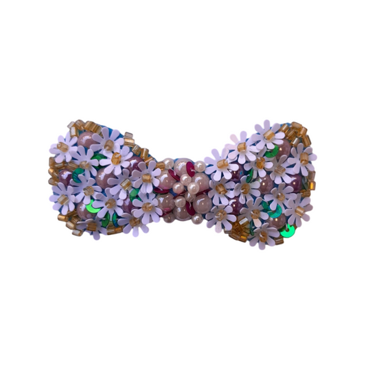 Elegant Beaded Bow Hair Clip for Women – Versatile Soirée & Daywear Accessory