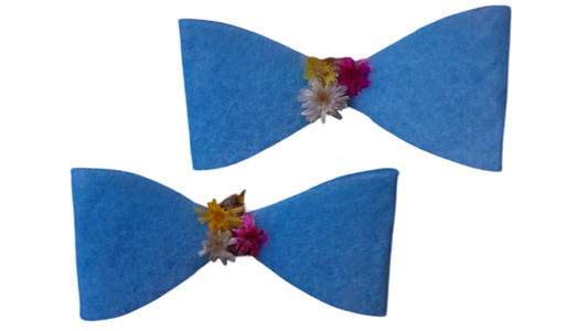 Colorful Bow Hair Clips for Girls – Set of 2 Handmade Hair Accessories in Assorted Colors