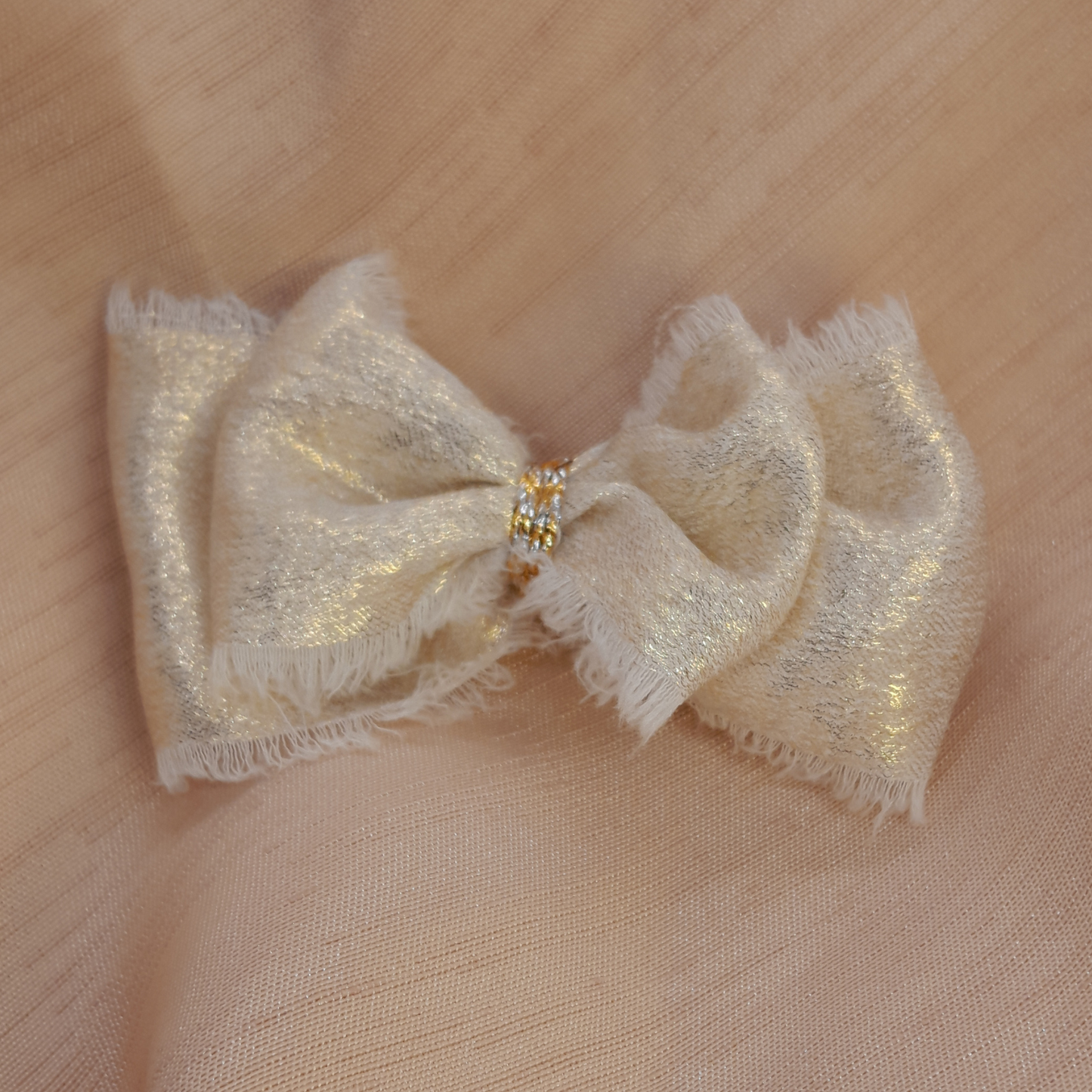 Elegant Metallic-Trim Faux Fur Hair Pin for Young Ladies
