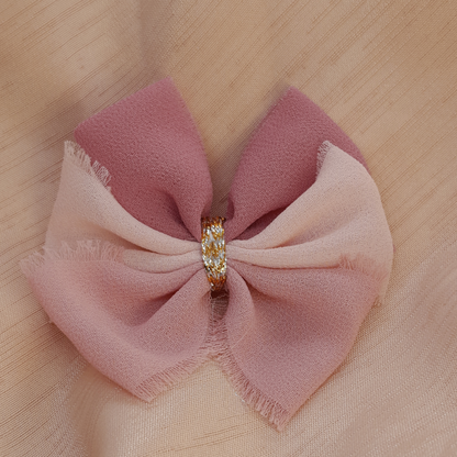 Edge Chiffon Hair Pin – 3 Pink Shades for Girls & Young Ladies