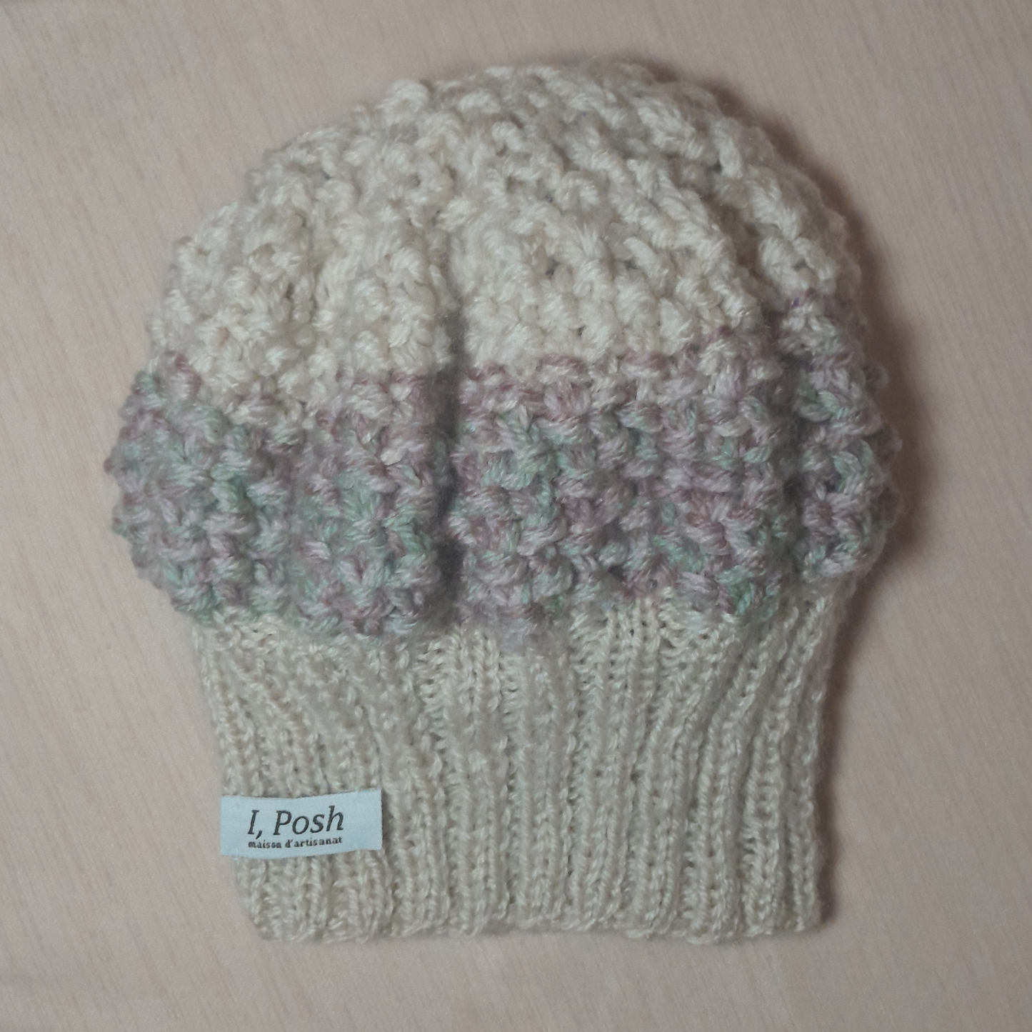 Luxury Handmade Girls Wool Beret and Scarf – Champagne, Beige, Rose & Pistachio Green | Refined Winter Style