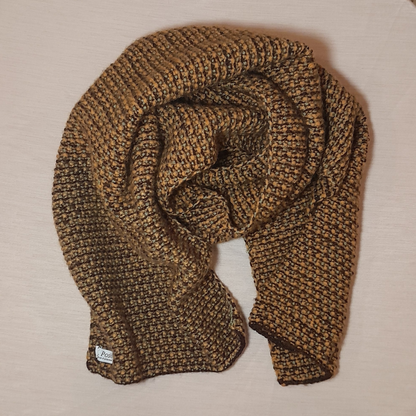 Luxury Handmade Wool Scarf – Lentil Seed Knit Design in Natural Earthy Colors for Women