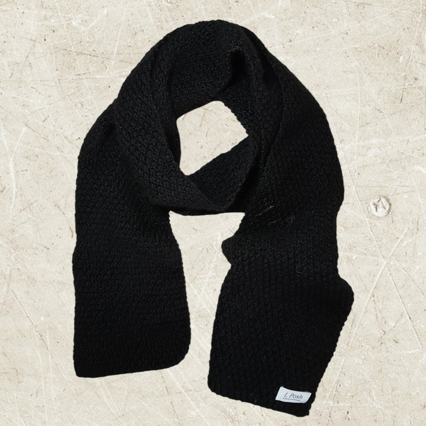 Classic Handmade Black Wool Scarf for Men – Luxury Winter Essential, Timeless Elegant Style