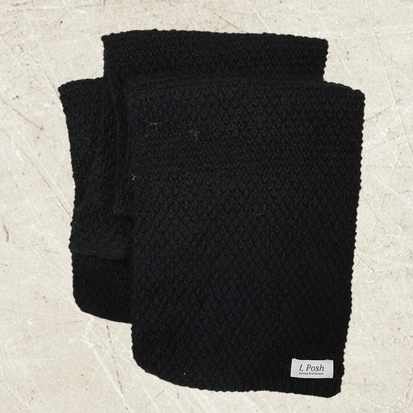 Classic Handmade Black Wool Scarf for Men – Luxury Winter Essential, Timeless Elegant Style
