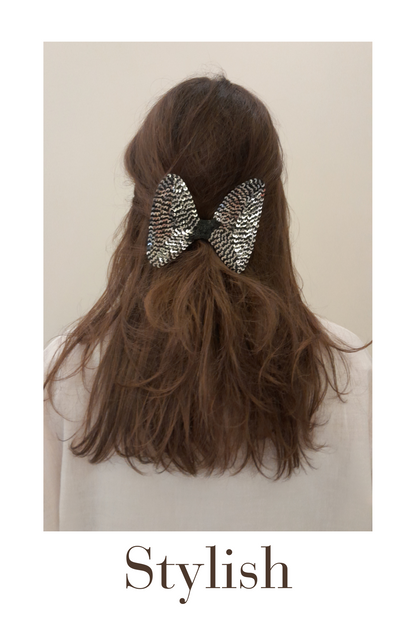 Black Paillettes Soirée Hair Clip – Elegant Party Accessory for Women & Girls