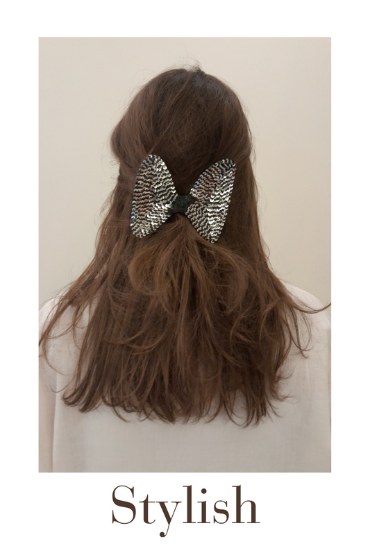 Black Paillettes Soirée Hair Clip – Elegant Party Accessory for Women & Girls