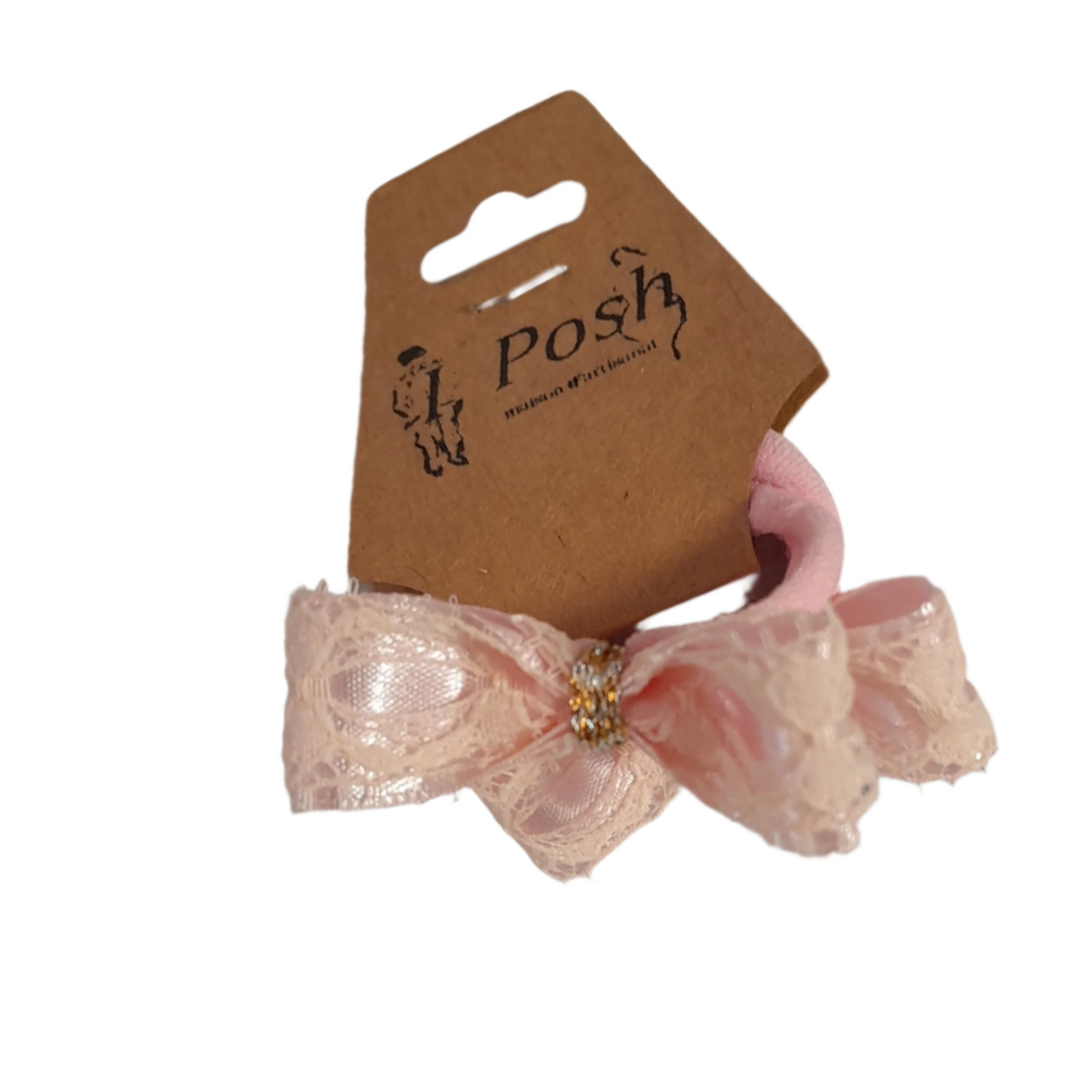 Delicate Handmade Hair Ties – Set of 2 with Satin and Dentelle Bows for Girls