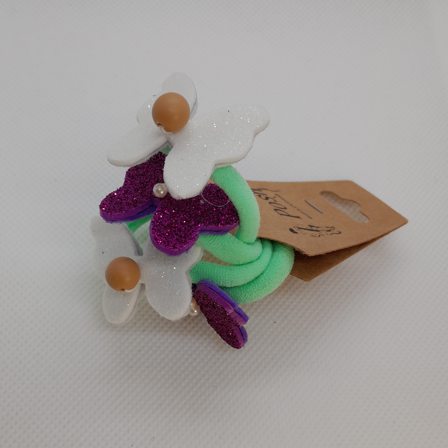 Set of 4 Butterfly Hair Ties for Girls – Handmade Colorful Elastic Bands in Matching Pairs