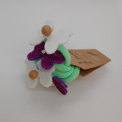 Set of 4 Butterfly Hair Ties for Girls – Handmade Colorful Elastic Bands in Matching Pairs